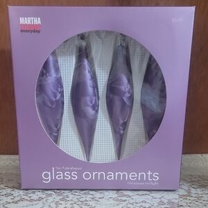 Martha Everyday Purple Glass Ornaments